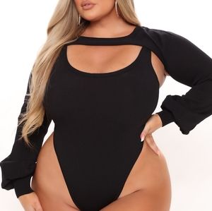 Love & Flame 2 Piece Bodysuit - Black